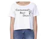boxy flowy cropped T-shirt With Contemporary Ballet Dallas logo Dance