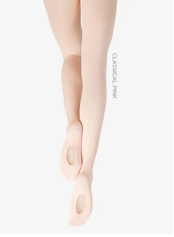 Tight- Capezio Child Seamed Prof. Mesh Transition #9C Classical Pink  For Level Ballet 3 and up